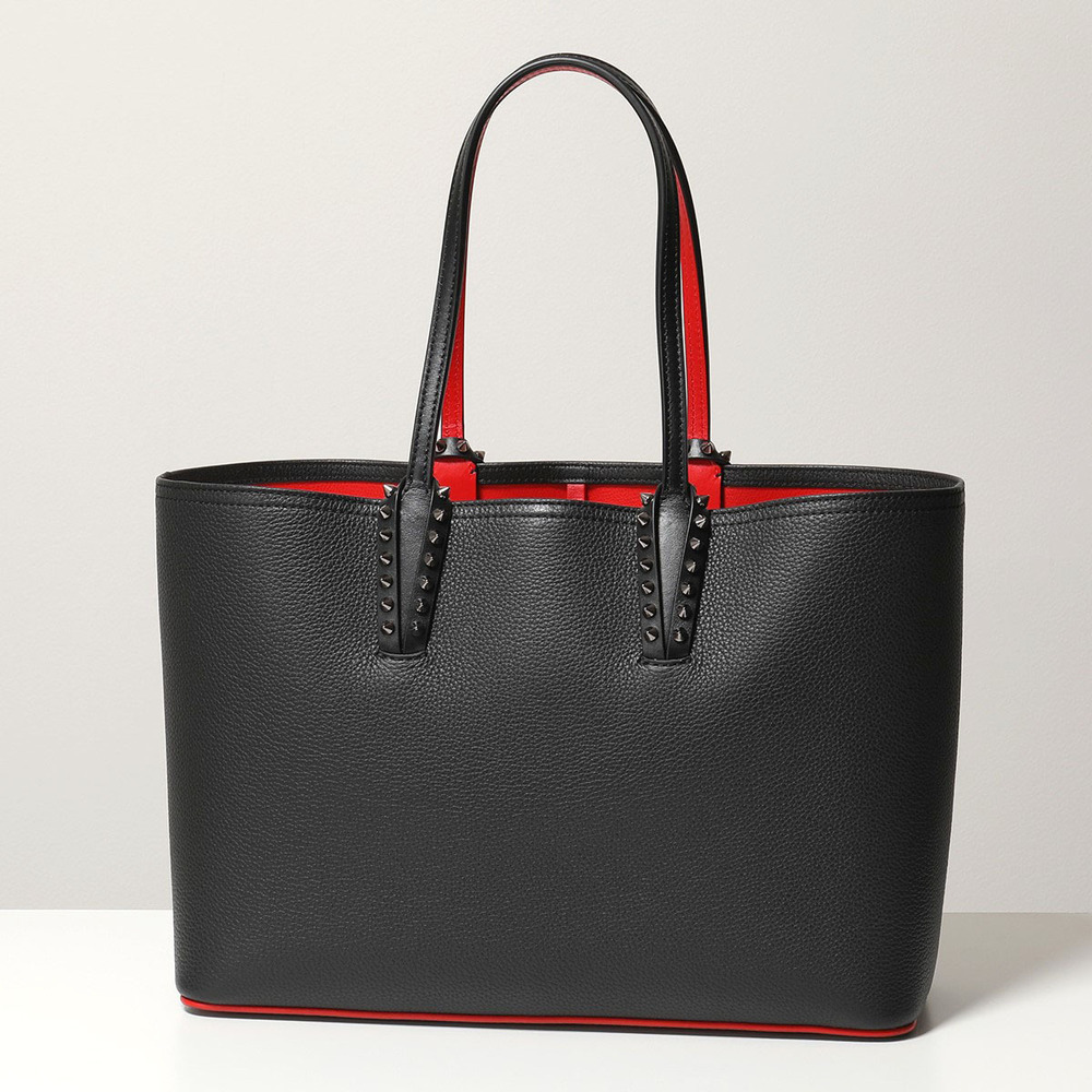 Christian Louboutin Cabata Tote Bag Leather Pouch Clutch Stud Black